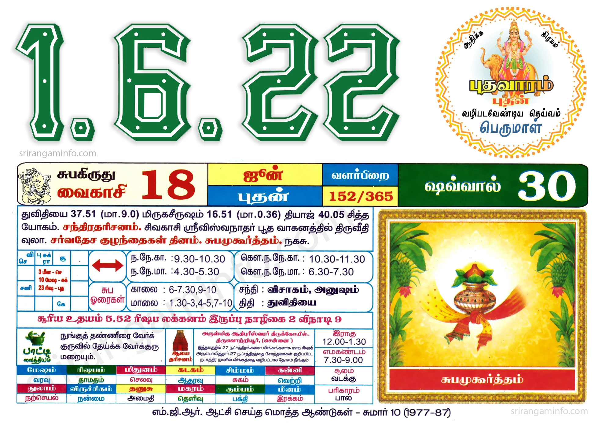 Tamil daily Calendar, Tamil Calendar
